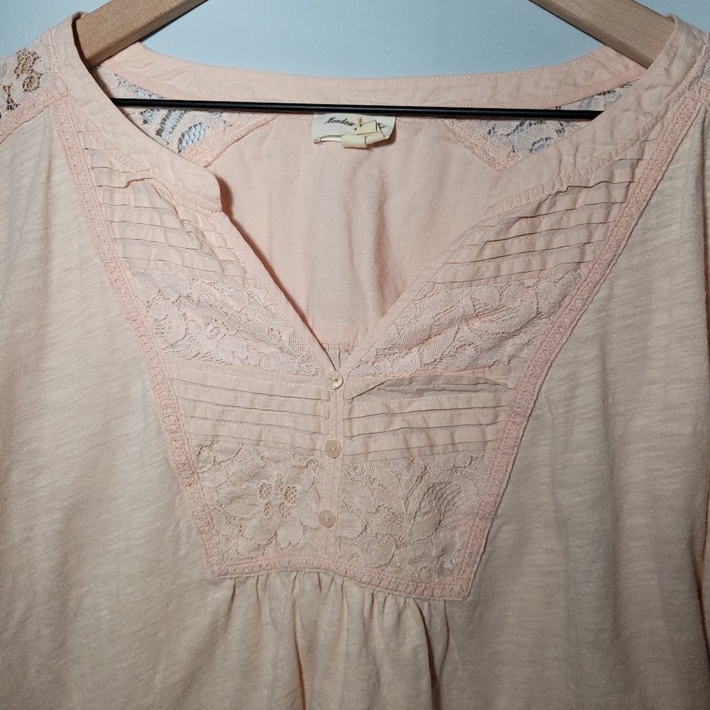 💥BOGO💥 Meadow Rue by Anthropologie, women's crochet accent top, size XL - Picture 4 of 6